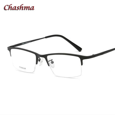 Chashma Titanium Ultra Light Weight Eyeglass Frames Optical Spectacle Glasses for Men Half Rim Eyeglasses