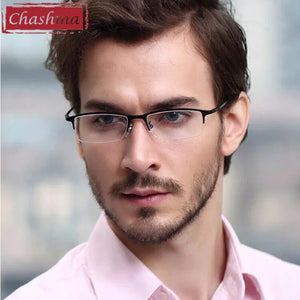 Chashma Titanium Ultra Light Weight Eyeglass Frames Optical Spectacle Glasses for Men Half Rim Eyeglasses