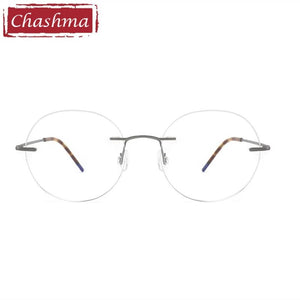 Chashma Top Quality Rimless Eyeglasses Men Glasses Pure Titanium Ultra Light Women Frame Optical Crystal Eyewear for Gentlemen