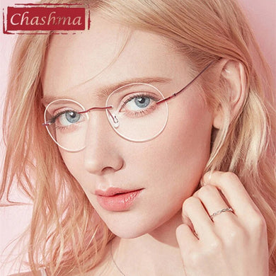 Chashma Top Quality Rimless Eyeglasses Men Glasses Pure Titanium Ultra Light Women Frame Optical Crystal Eyewear for Gentlemen