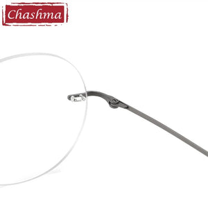 Chashma Top Quality Rimless Eyeglasses Men Glasses Pure Titanium Ultra Light Women Frame Optical Crystal Eyewear for Gentlemen