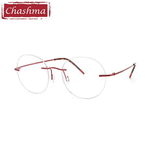 Chashma Top Quality Rimless Eyeglasses Men Glasses Pure Titanium Ultra Light Women Frame Optical Crystal Eyewear for Gentlemen