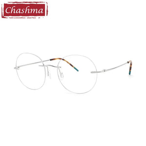 Chashma Top Quality Rimless Eyeglasses Men Glasses Pure Titanium Ultra Light Women Frame Optical Crystal Eyewear for Gentlemen