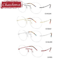 Load image into Gallery viewer, Chashma Top Quality Rimless Eyeglasses Men Glasses Pure Titanium Ultra Light Women Frame Optical Crystal Eyewear for Gentlemen
