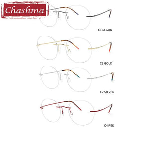 Chashma Top Quality Rimless Eyeglasses Men Glasses Pure Titanium Ultra Light Women Frame Optical Crystal Eyewear for Gentlemen