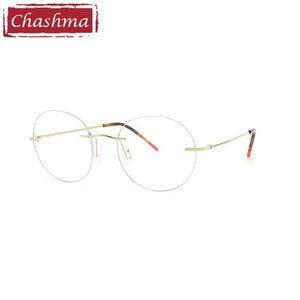 Chashma Top Quality Rimless Eyeglasses Men Glasses Pure Titanium Ultra Light Women Frame Optical Crystal Eyewear for Gentlemen