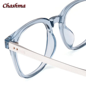 Chashma Women Acetate Prescription Glasses Frame Men Optical Eyewear Spectacles  Transparent Blue Eyeglasses