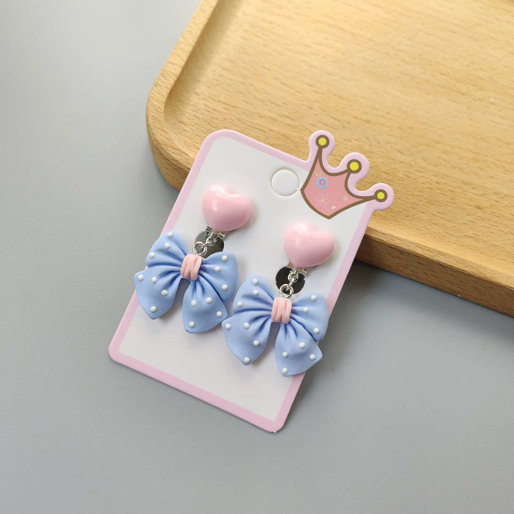 Children Cartoon Acrylic Ear Clips No Ear Hole Jewelry Princess Girl Earrings Fashionable Baby Girl Clips