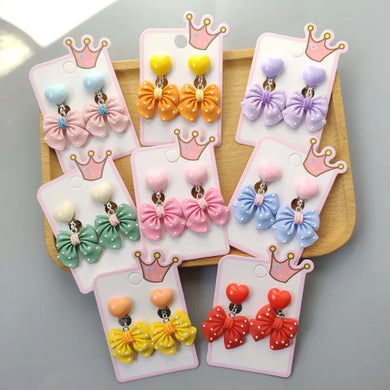 Children Cartoon Acrylic Ear Clips No Ear Hole Jewelry Princess Girl Earrings Fashionable Baby Girl Clips