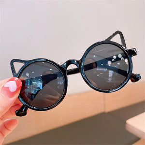 Children Cute Sunglasses Girls Boys Summer Cat Ears Animal Cartoon Sun Glasses Lovely Vintage Eyewear UV Protection Goggles