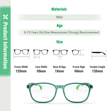 Load image into Gallery viewer, Children Optical Glasses Frame Oval Size 50 Adjustable Ear Lock Flexible TR90 Eyeglasses 9-15Y