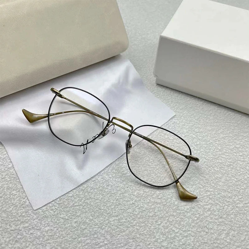 Chinese Brand Original Titanium Luxury Glasses Frames Pure   Classical Oval Glasses Men Prescription Eyewear