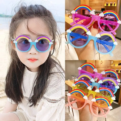 Circular Frame Kids Rainbow Sunglasses Cartoon Sun Protection Outdoor Children Sun Glasses UV400 Eyewear for Boys Girls