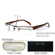 Load image into Gallery viewer, Classic Design Half Frame Men Stainless Steel Eyeglasses Optical Frames With Spring Hinge SM4018