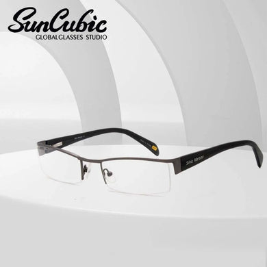 Classic Design Half Frame Men Stainless Steel Eyeglasses Optical Frames With Spring Hinge SM4018