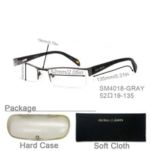 Load image into Gallery viewer, Classic Design Half Frame Men Stainless Steel Eyeglasses Optical Frames With Spring Hinge SM4018