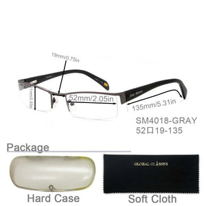 Classic Design Half Frame Men Stainless Steel Eyeglasses Optical Frames With Spring Hinge SM4018