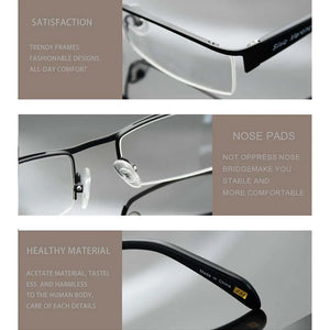 Classic Design Half Frame Men Stainless Steel Eyeglasses Optical Frames With Spring Hinge SM4018