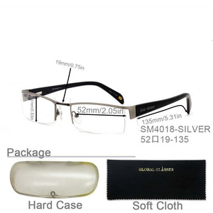 Classic Design Half Frame Men Stainless Steel Eyeglasses Optical Frames With Spring Hinge SM4018