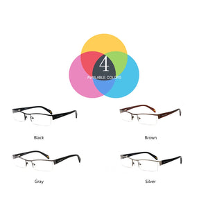 Classic Design Half Frame Men Stainless Steel Eyeglasses Optical Frames With Spring Hinge SM4018