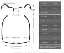 Load image into Gallery viewer, Classic Design Half Frame Men Stainless Steel Eyeglasses Optical Frames With Spring Hinge SM4018