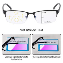Carica l&#39;immagine nel visualizzatore di Gallery, Classic Half Frame Progressive Multifocus Reading Glasses Men &amp; Women Blue Light Blocking Presbyopia Glasses