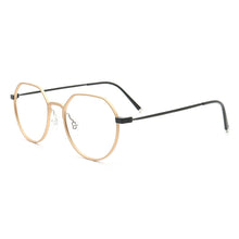 Load image into Gallery viewer, Classic Men Round Glasses Frames Women Aluminum Titanium Optical Eyeglasses Frames Full Rim Modern Metal Spectacles Gold Eyewear
