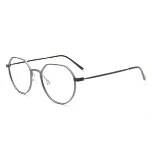 Classic Men Round Glasses Frames Women Aluminum Titanium Optical Eyeglasses Frames Full Rim Modern Metal Spectacles Gold Eyewear