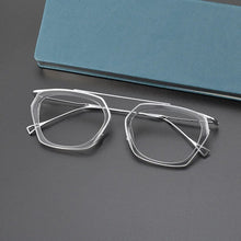Load image into Gallery viewer, Classical Pure Titanium Square Eyeglasses Frames Black Optical Men glasses Prescription Designer Brand Polygon Eyewear
