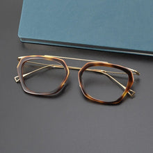 Load image into Gallery viewer, Classical Pure Titanium Square Eyeglasses Frames Black Optical Men glasses Prescription Designer Brand Polygon Eyewear