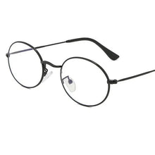 Load image into Gallery viewer, Clear Lens Small Oval women's eyeglasses frame Men Metal Computer Glasses Vintage Luxury Brand Round Blue Light Glasses