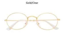 Load image into Gallery viewer, Clear Lens Small Oval women's eyeglasses frame Men Metal Computer Glasses Vintage Luxury Brand Round Blue Light Glasses