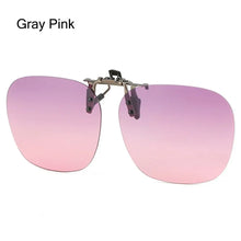 Load image into Gallery viewer, Clip-On Polarized Sunglasses Convenient Flip-up Metal Clip Sun Glasses for Prescription Glasses Rimless Polygonal Shades Unisex