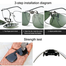 Load image into Gallery viewer, Clip-On Polarized Sunglasses Convenient Flip-up Metal Clip Sun Glasses for Prescription Glasses Rimless Polygonal Shades Unisex