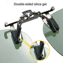 Load image into Gallery viewer, Clip-On Polarized Sunglasses Convenient Flip-up Metal Clip Sun Glasses for Prescription Glasses Rimless Polygonal Shades Unisex