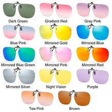 Load image into Gallery viewer, Clip-On Polarized Sunglasses Convenient Flip-up Metal Clip Sun Glasses for Prescription Glasses Rimless Polygonal Shades Unisex