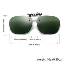 Load image into Gallery viewer, Clip-On Polarized Sunglasses Convenient Flip-up Metal Clip Sun Glasses for Prescription Glasses Rimless Polygonal Shades Unisex