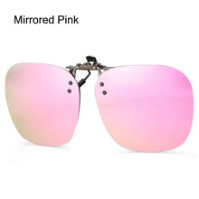 Load image into Gallery viewer, Clip-On Polarized Sunglasses Convenient Flip-up Metal Clip Sun Glasses for Prescription Glasses Rimless Polygonal Shades Unisex