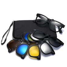 Carica l&#39;immagine nel visualizzatore di Gallery, Clip on Sunglasses 5+1 Magnetic Polarized Sun Glasses for Men Driving Fishing  Shades for Women Travel Beach Summer Glass