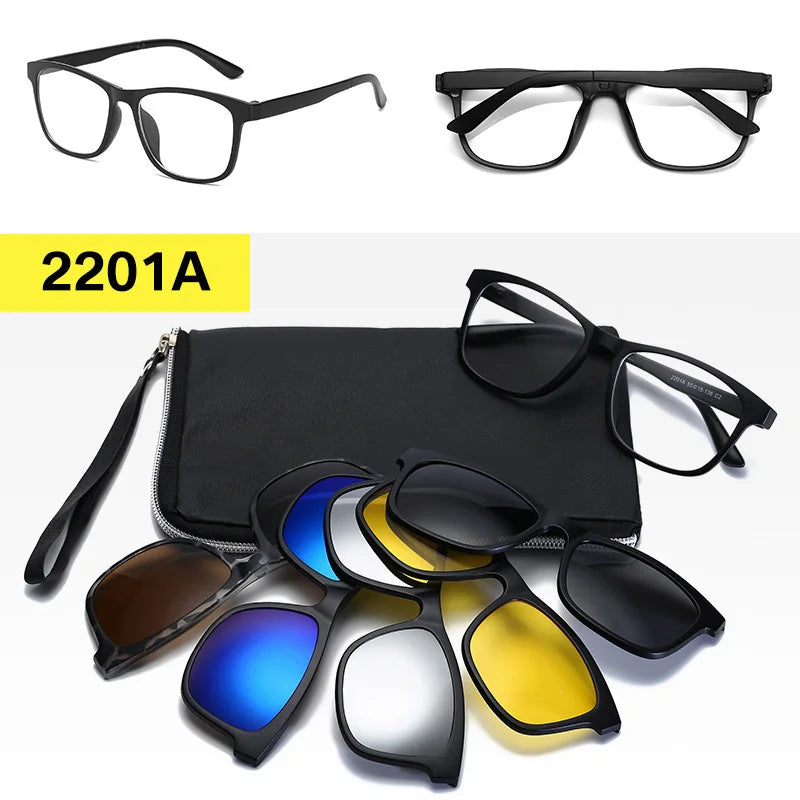 Clip on Sunglasses 5+1 Magnetic Polarized Sun Glasses for Men Driving Fishing  Shades for Women Travel Beach Summer Glass