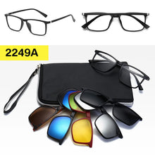 Carica l&#39;immagine nel visualizzatore di Gallery, Clip on Sunglasses 5+1 Magnetic Polarized Sun Glasses for Men Driving Fishing  Shades for Women Travel Beach Summer Glass