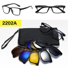 Carica l&#39;immagine nel visualizzatore di Gallery, Clip on Sunglasses 5+1 Magnetic Polarized Sun Glasses for Men Driving Fishing  Shades for Women Travel Beach Summer Glass