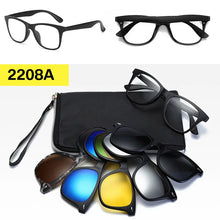 Carica l&#39;immagine nel visualizzatore di Gallery, Clip on Sunglasses 5+1 Magnetic Polarized Sun Glasses for Men Driving Fishing  Shades for Women Travel Beach Summer Glass