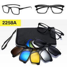 Carica l&#39;immagine nel visualizzatore di Gallery, Clip on Sunglasses 5+1 Magnetic Polarized Sun Glasses for Men Driving Fishing  Shades for Women Travel Beach Summer Glass