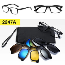 Carica l&#39;immagine nel visualizzatore di Gallery, Clip on Sunglasses 5+1 Magnetic Polarized Sun Glasses for Men Driving Fishing  Shades for Women Travel Beach Summer Glass