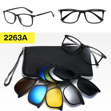 Carica l&#39;immagine nel visualizzatore di Gallery, Clip on Sunglasses 5+1 Magnetic Polarized Sun Glasses for Men Driving Fishing  Shades for Women Travel Beach Summer Glass