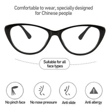 Load image into Gallery viewer, Color Computer Goggles Diopter +1.0~+4.0 Cat Eye Reading Glasses Hyperopia Glasses HD Gradient Presbyopic Eyeglasses