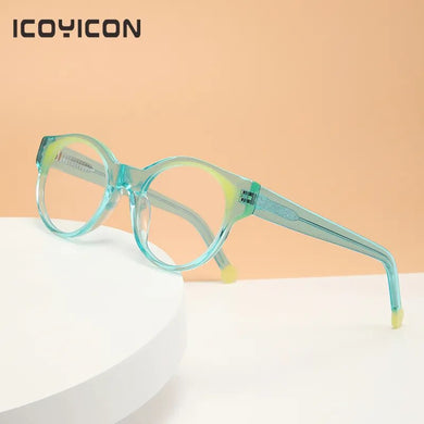 Colorful Transparent Acetate Eyeglasses Women Oval Handmade Trend Glasses Frames Optical Prescription Spectacles VA6503