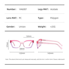 Load image into Gallery viewer, Colorful Transparent Acetate Eyeglasses Women Square Handmade Splicing Glasses Frames Optical Prescription Spectacles VA6007