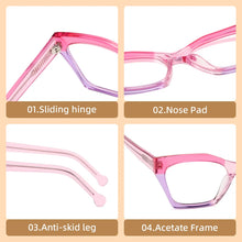 Load image into Gallery viewer, Colorful Transparent Acetate Eyeglasses Women Square Handmade Splicing Glasses Frames Optical Prescription Spectacles VA6007